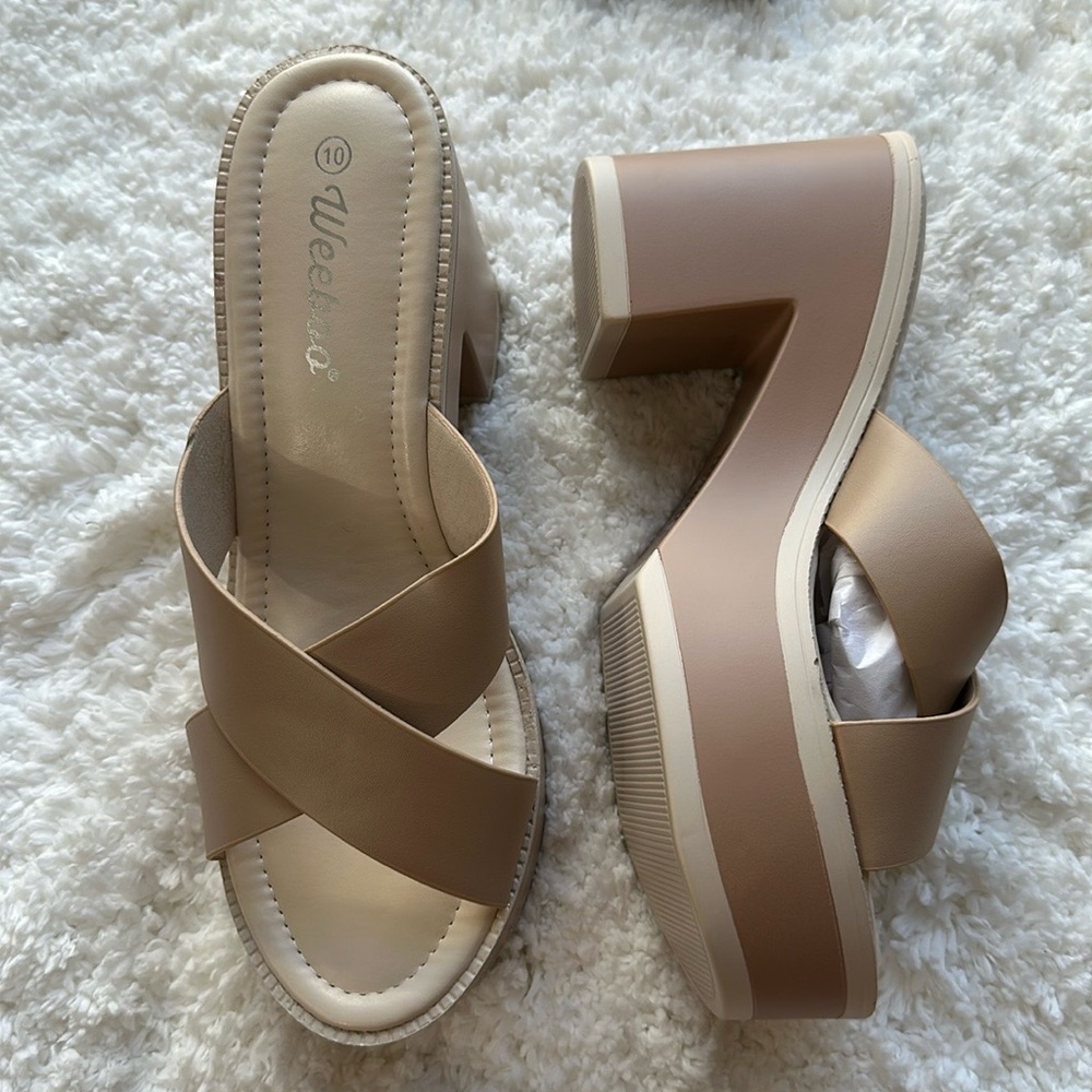 WEEBOO CHERISH THE MOMENTS CONTRAST PLATFORM SANDALS